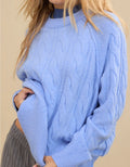 Aerie Cornflower Blue Cableknit Sweater M