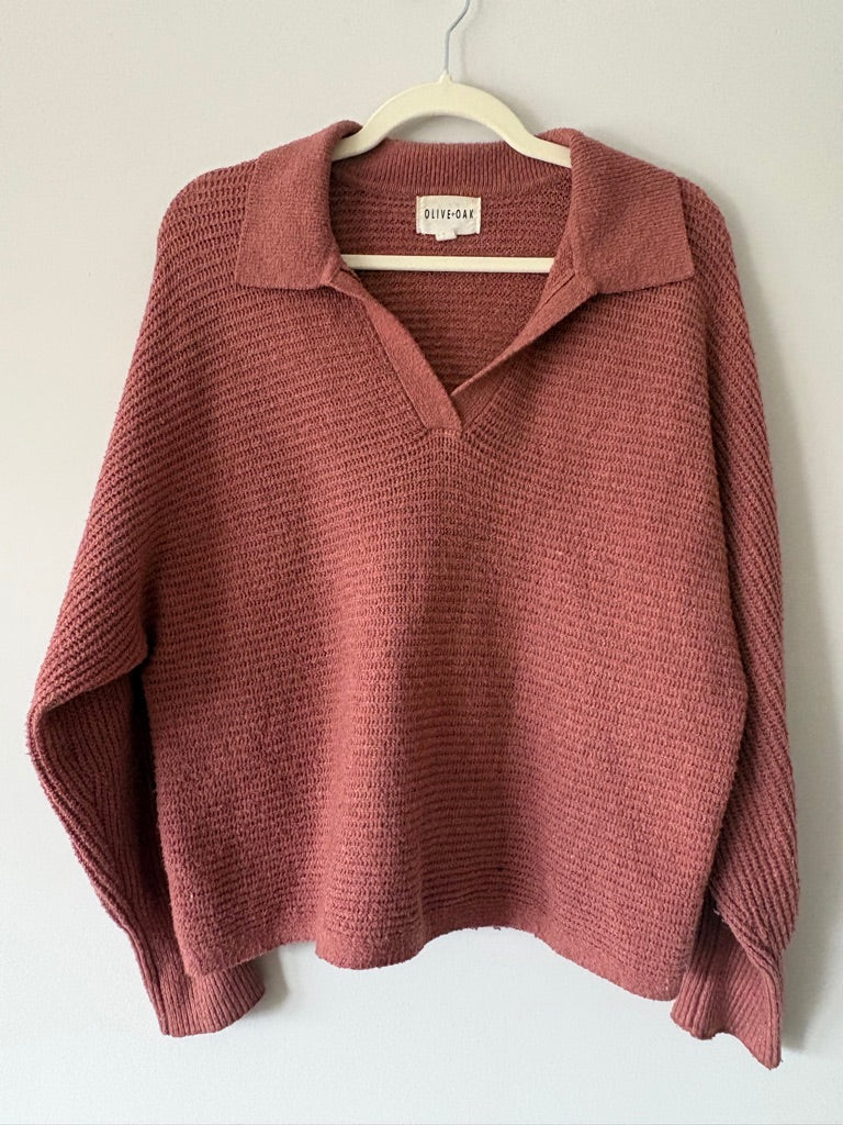 Boutique Collared Sweater Size M