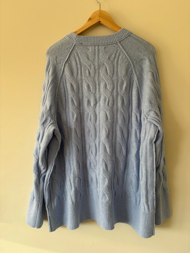 Aerie Cornflower Blue Cableknit Sweater M