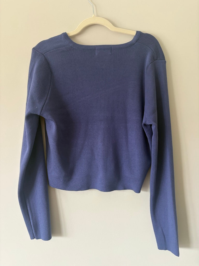Zenana Blue Button Cardigan Size L