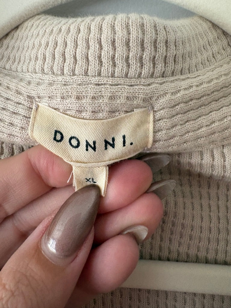 donni Waffle Knit Shacket Beige size XL