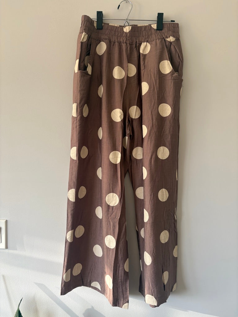 Umgee Polka Dot Wide Leg Pants Size M NWT