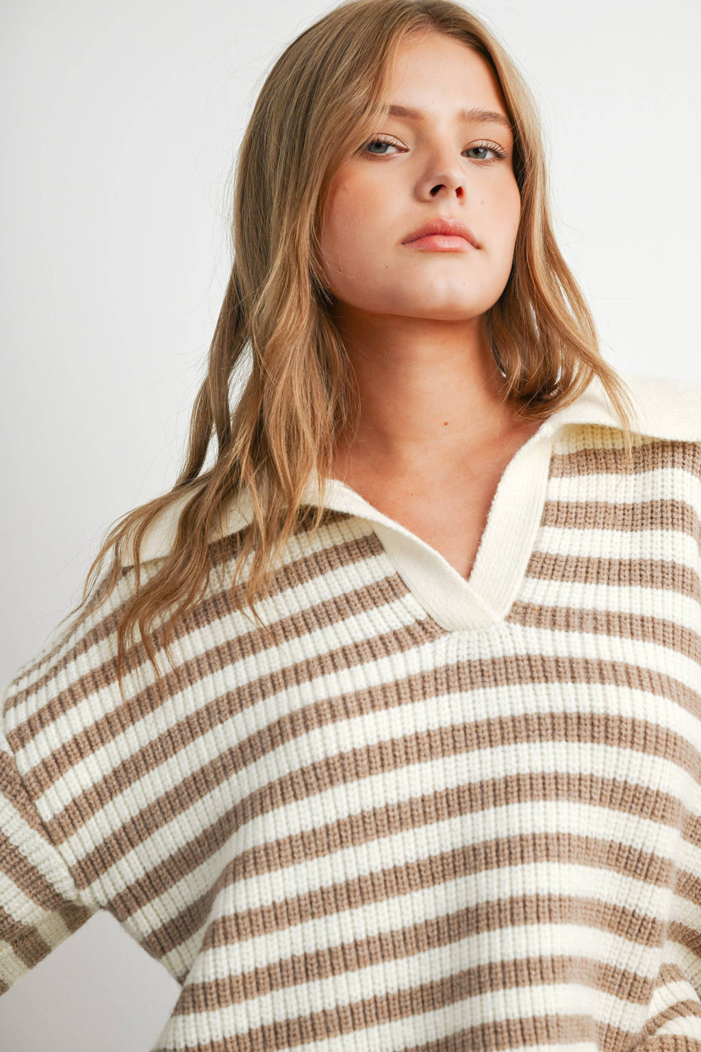The Locust Striped Collared Knit Sweater