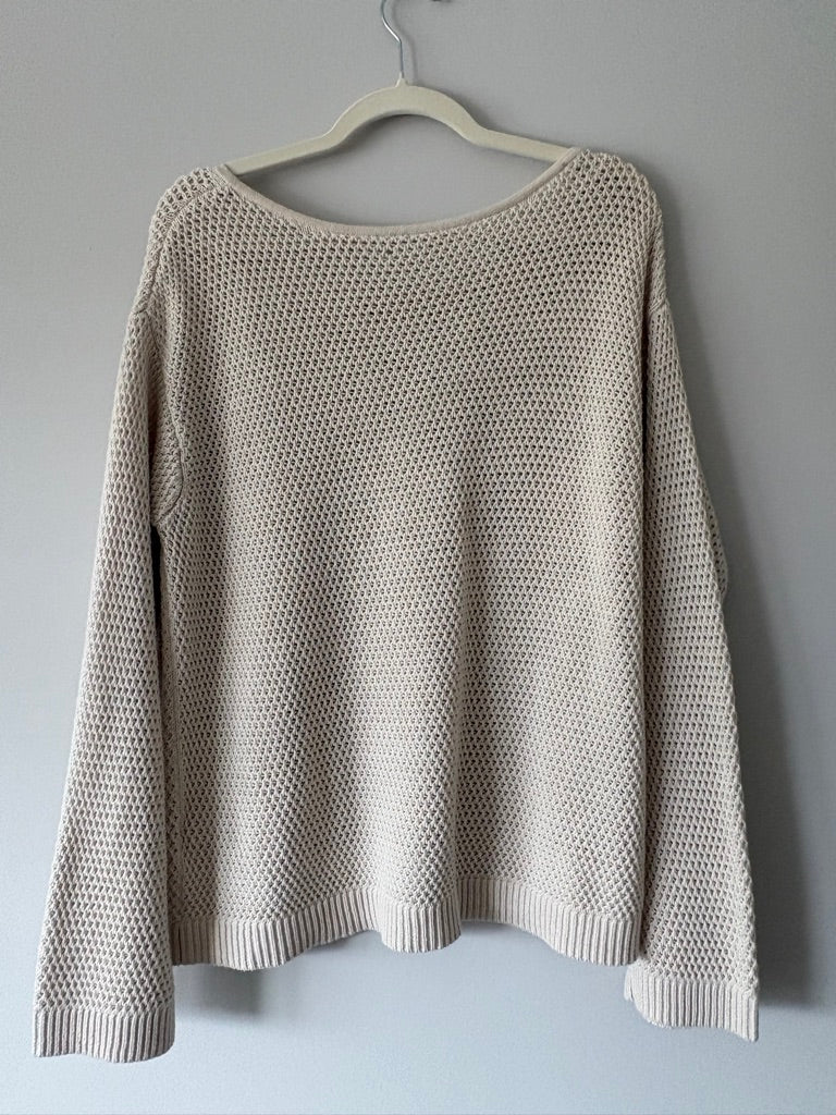 Open Knit Ivory Sweater L