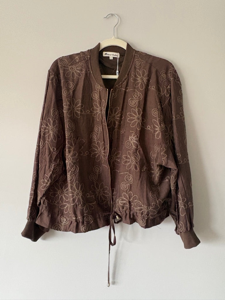 Lightweight Bomber Embroidered Jacket Size L