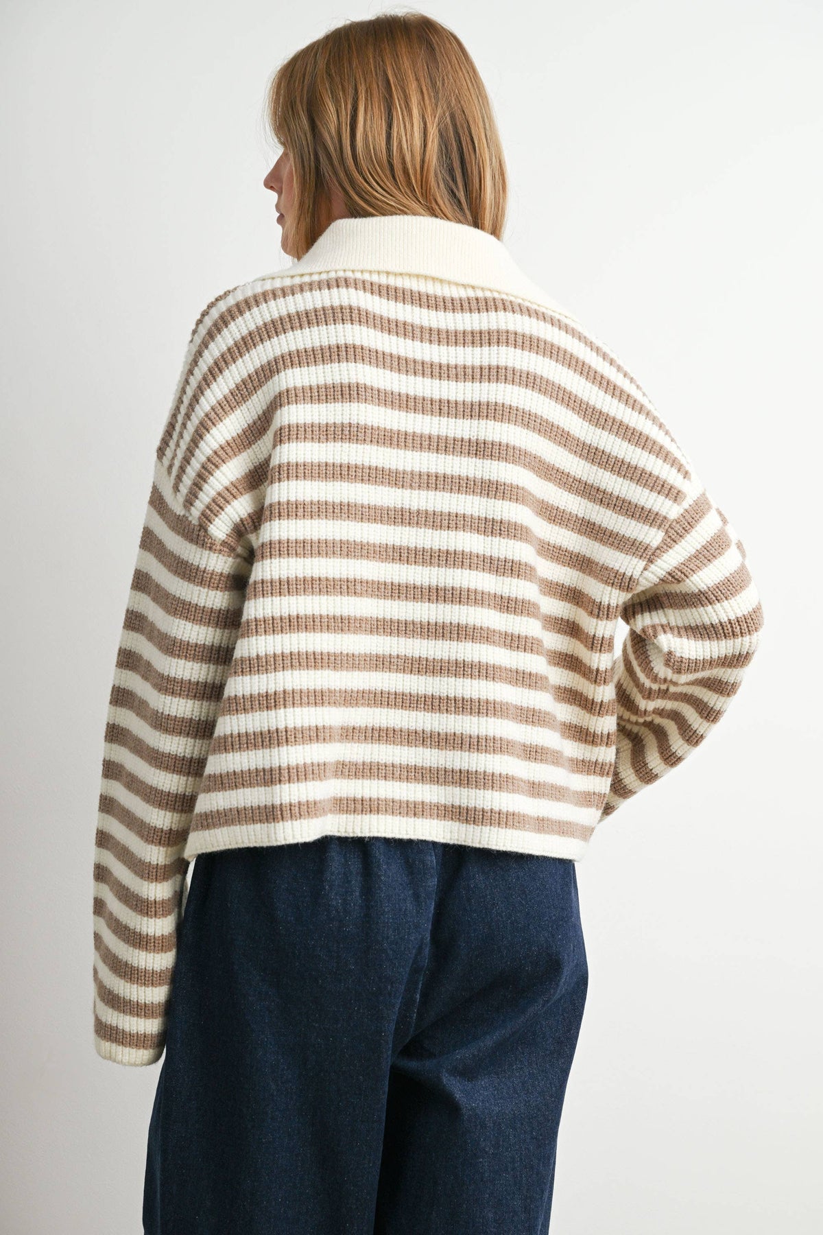 The Locust Striped Collared Knit Sweater