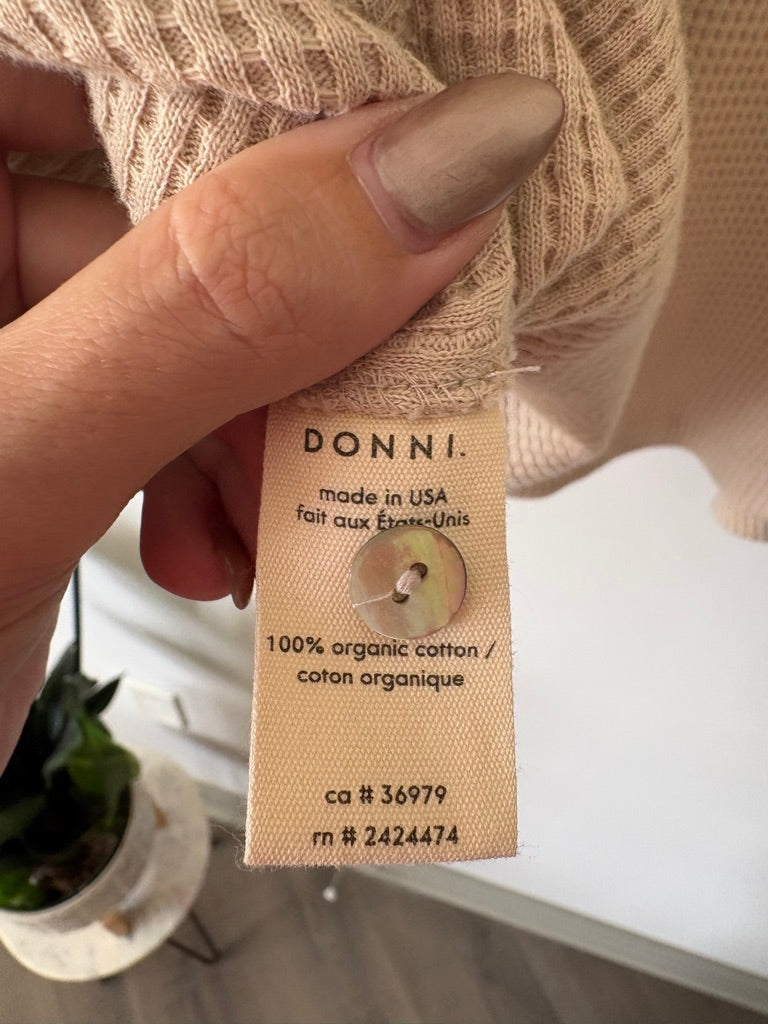 donni Waffle Knit Shacket Beige size XL