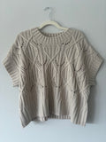 Zenana Open Knit Ivory Sweater L