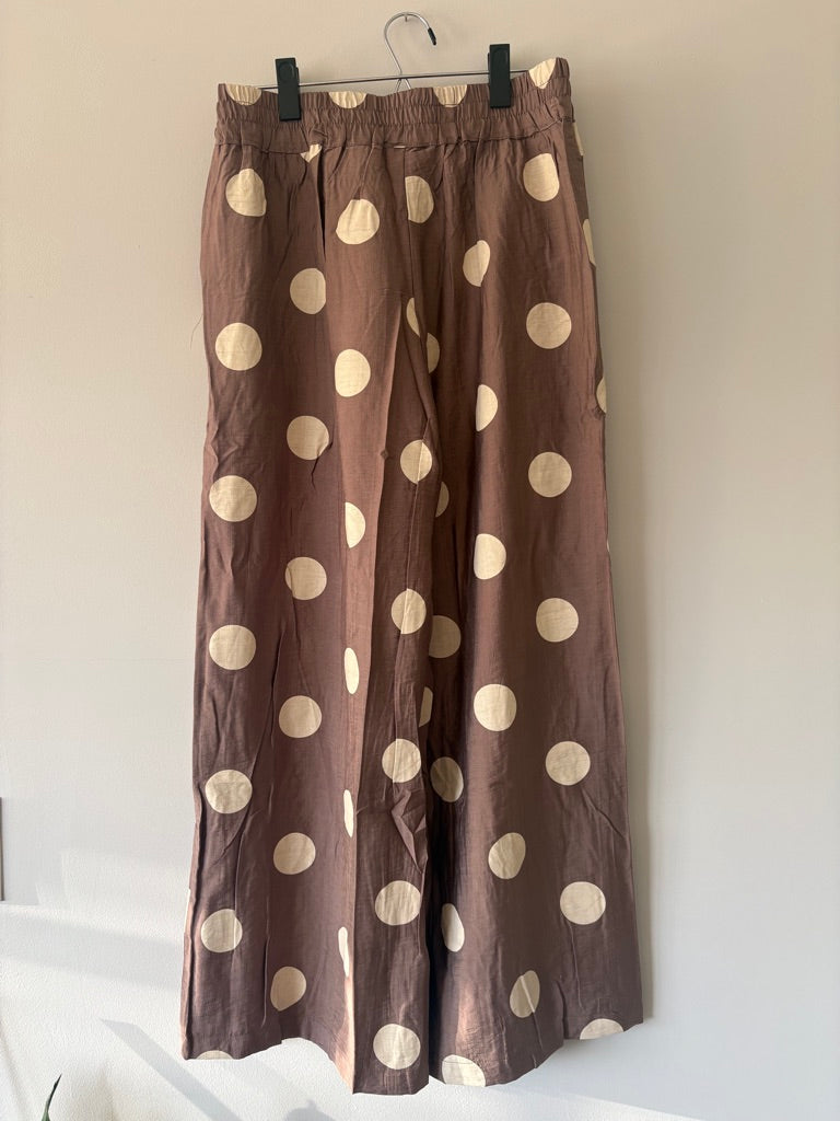 Umgee Polka Dot Wide Leg Pants Size M NWT