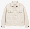 Abercrombie & Fitch White Oversized Trucker Jacket L