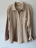 donni Waffle Knit Shacket Beige size XL
