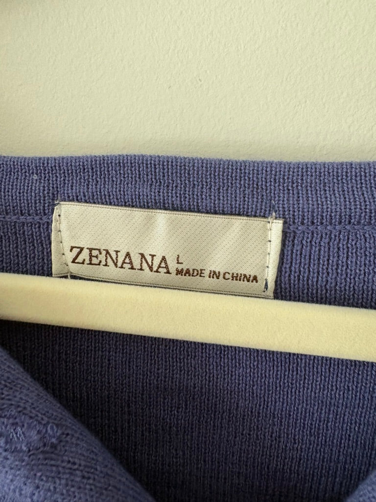 Zenana Blue Button Cardigan Size L