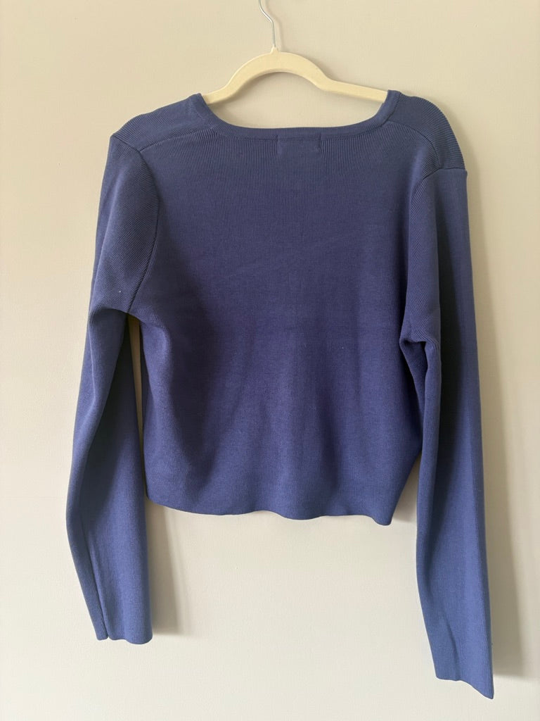 Zenana Blue Button Cardigan Size L