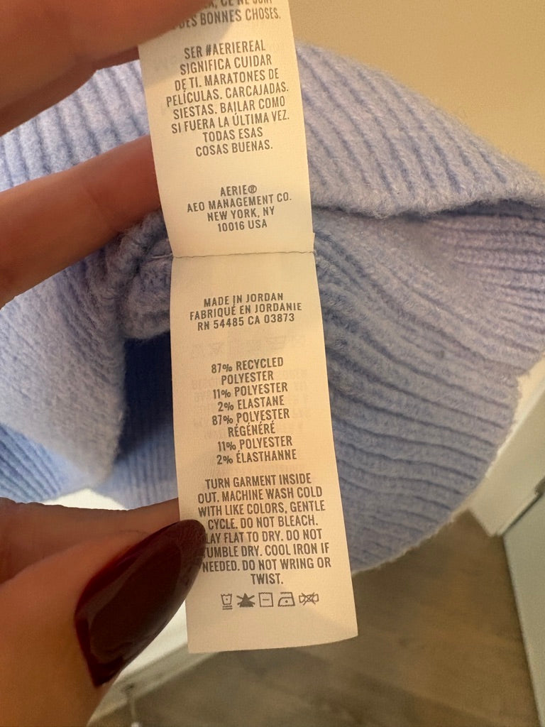 Aerie Cornflower Blue Cableknit Sweater M