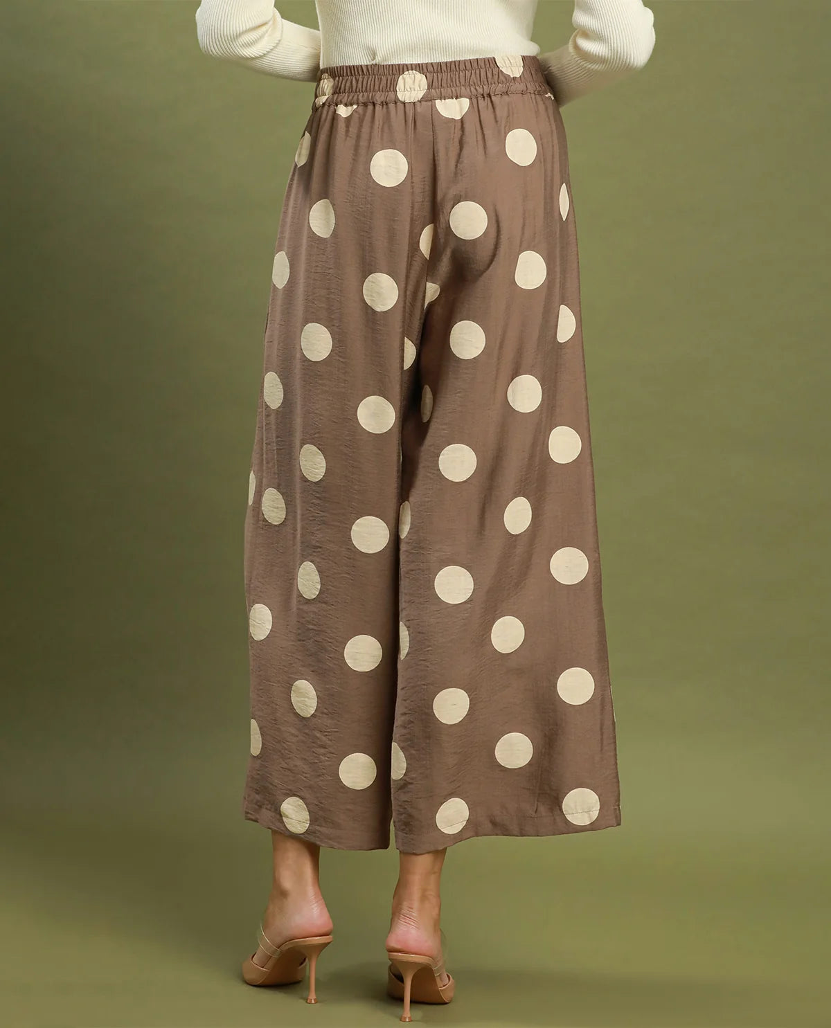 Umgee Polka Dot Wide Leg Pants Size M NWT