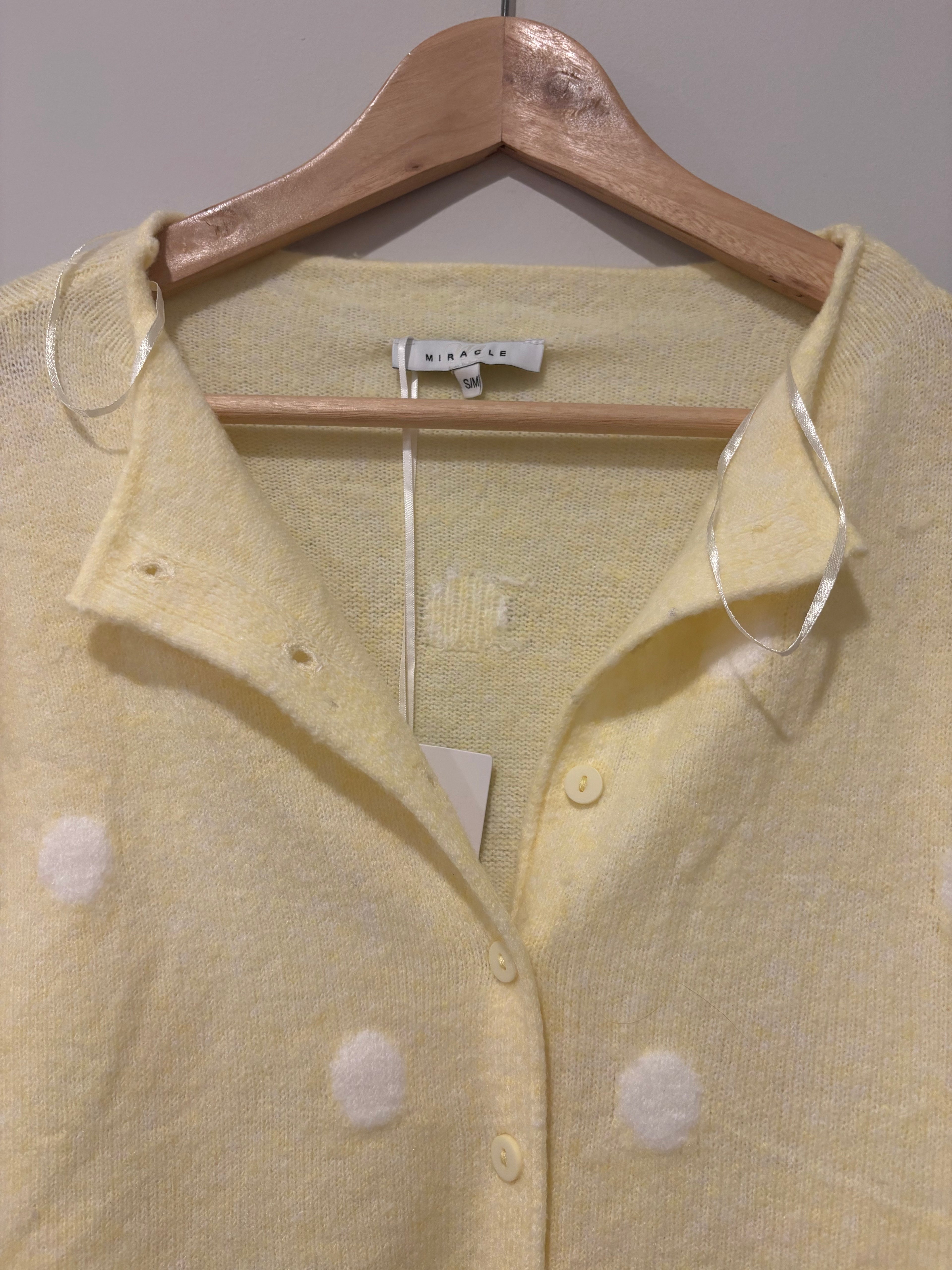 Miracle Yellow Polka Dot Cardigan S/M