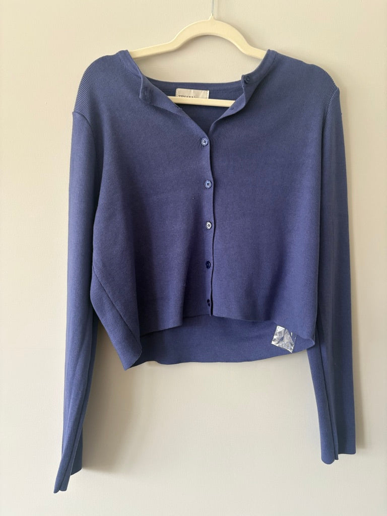 Zenana Blue Button Cardigan Size L