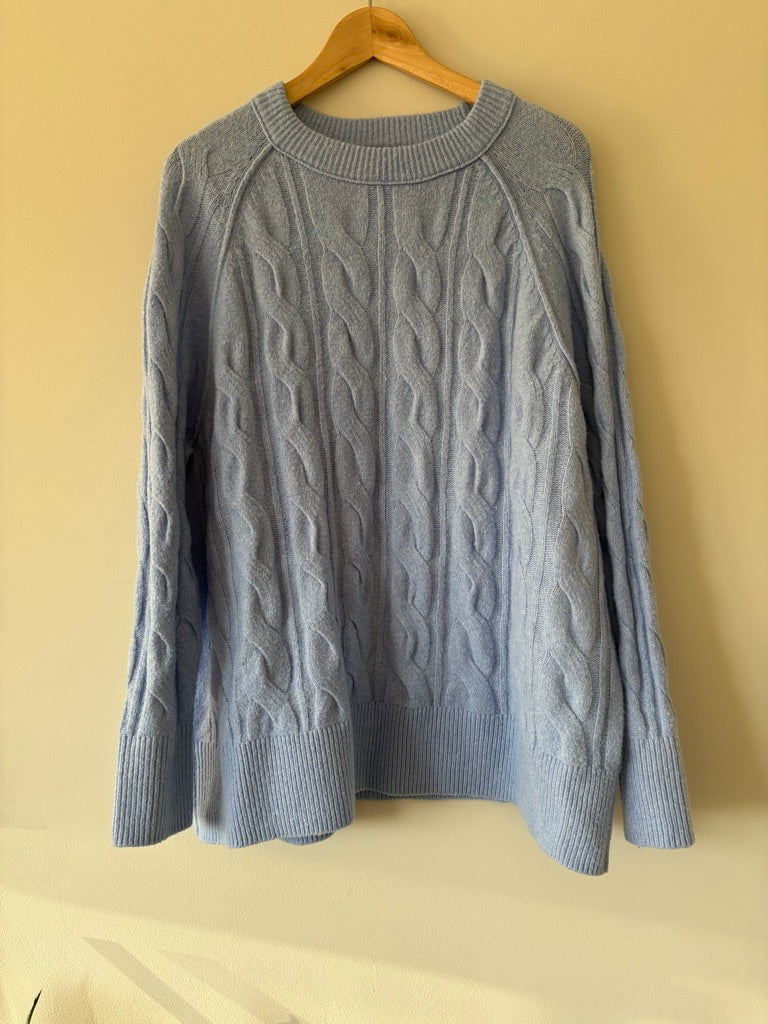 Aerie Cornflower Blue Cableknit Sweater M