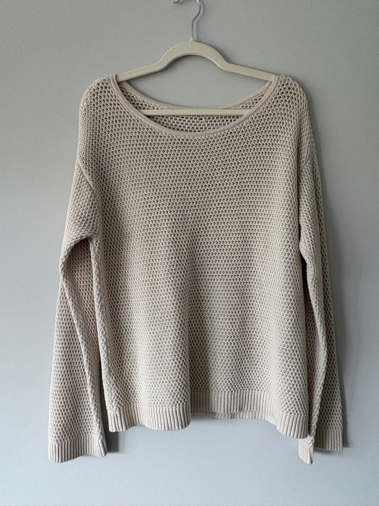 Open Knit Ivory Sweater L