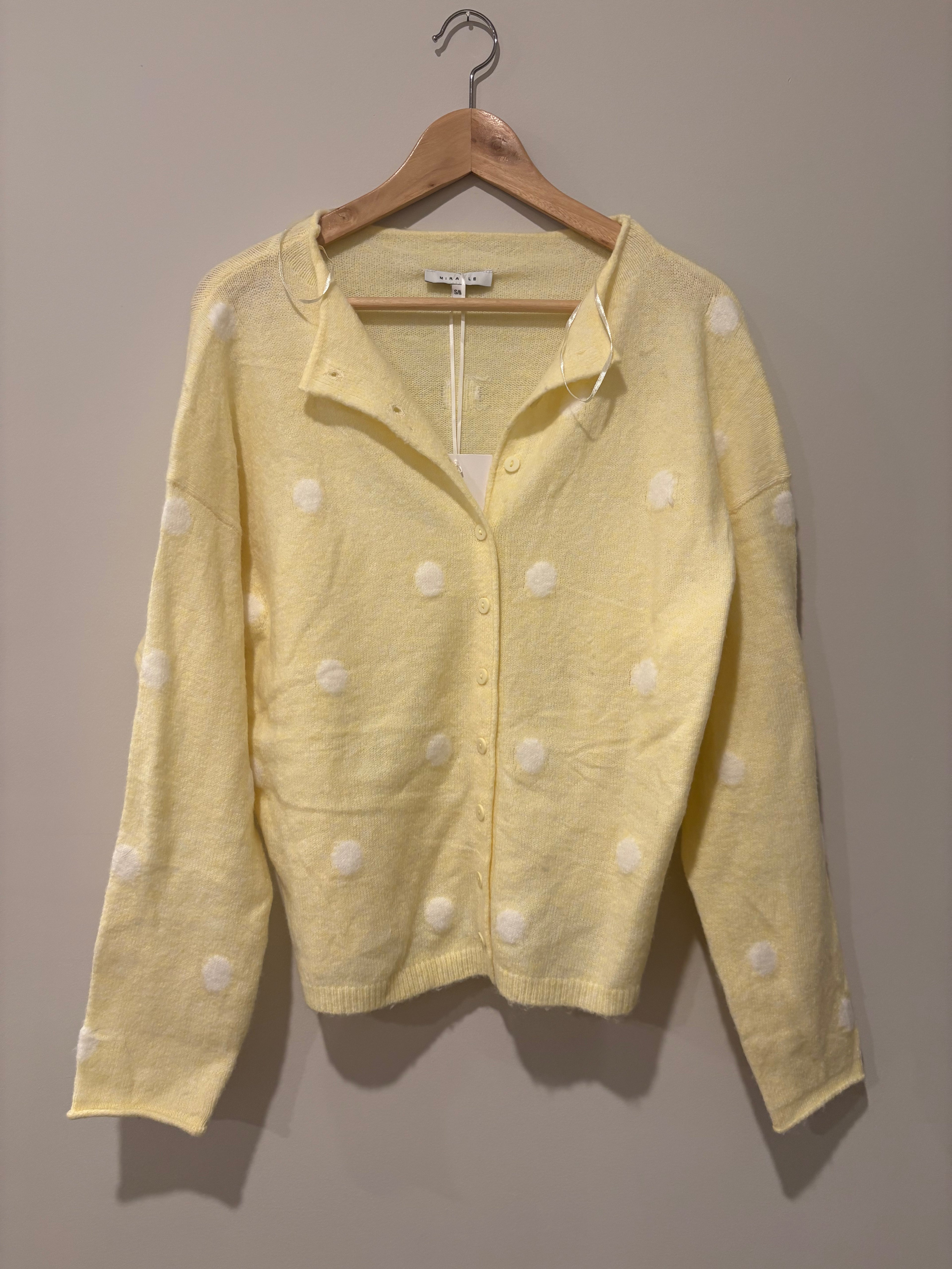 Miracle Yellow Polka Dot Cardigan S/M