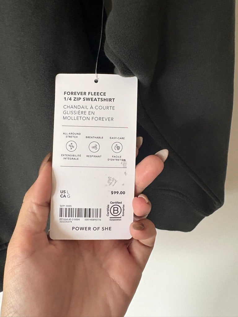 Athleta Forever Fleece Quarter Zip L