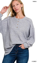Zenana Gray Henley size L/XL