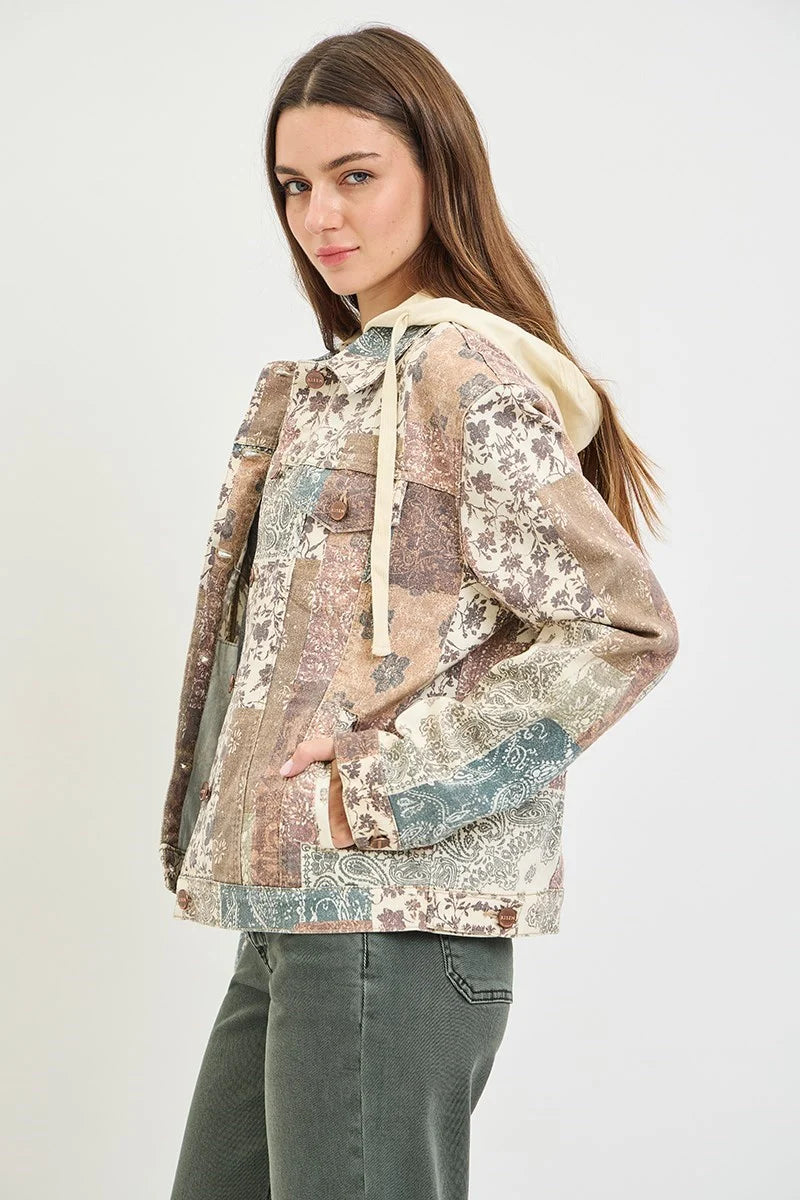 Risen Denim Printed Jacket