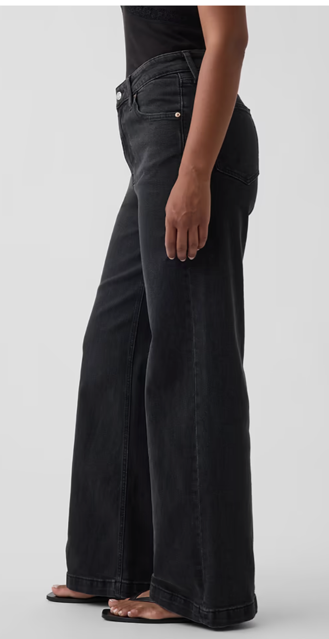 Gap High Rise Stride Washed Black Jeans size 27/4