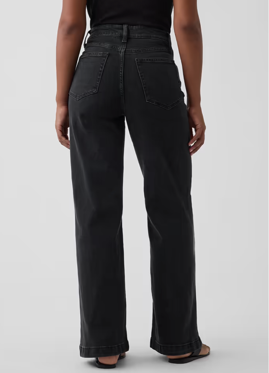 Gap High Rise Stride Washed Black Jeans size 27/4
