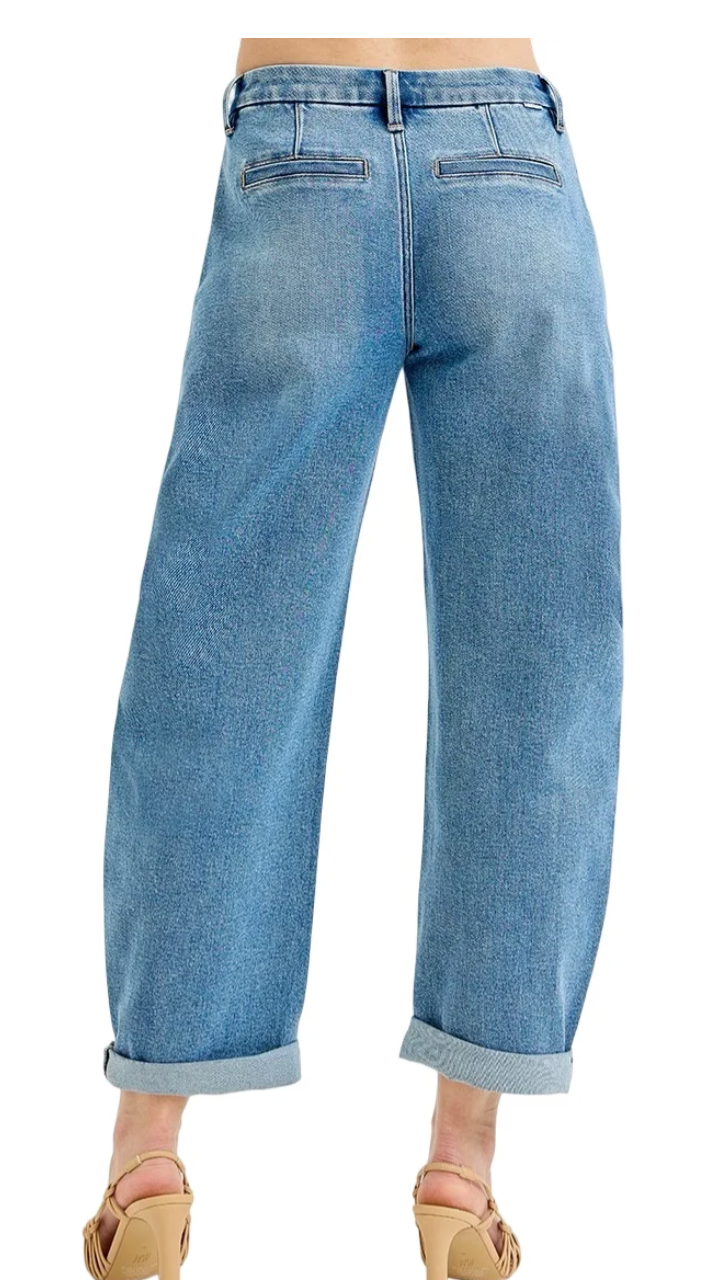 Risen Cuffed Barrel Jeans size 11/30