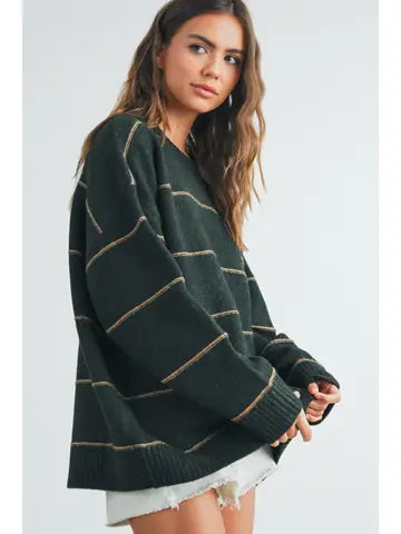 Arch Olive Striped Sweater