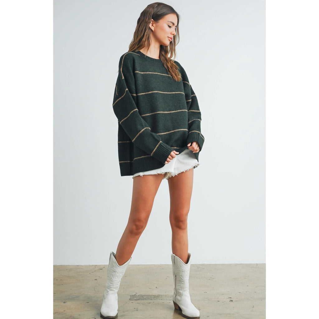 Arch Olive Striped Sweater